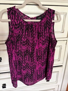 Apt. 9 Magenta & Black Sleeveless Printed Camisole